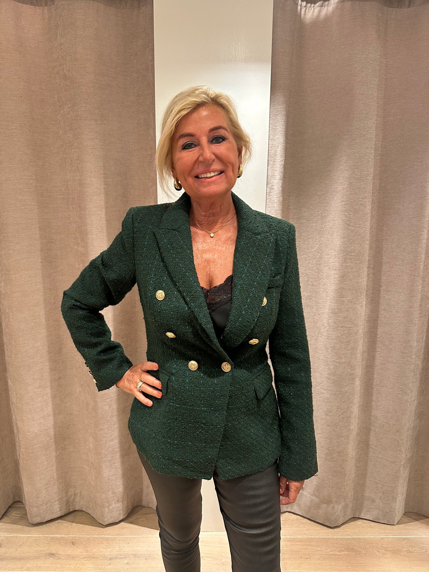 Blazer boucle groen